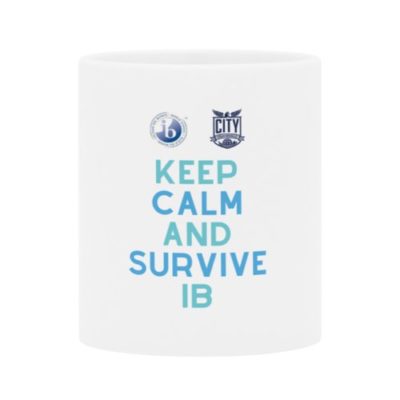 image of coffee mug that reads Keep Calm and Survive IB