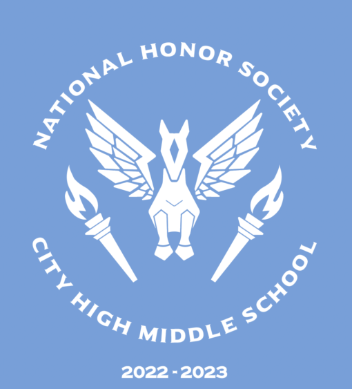 logo for the 2022 city high middle school national honor society t-shirt